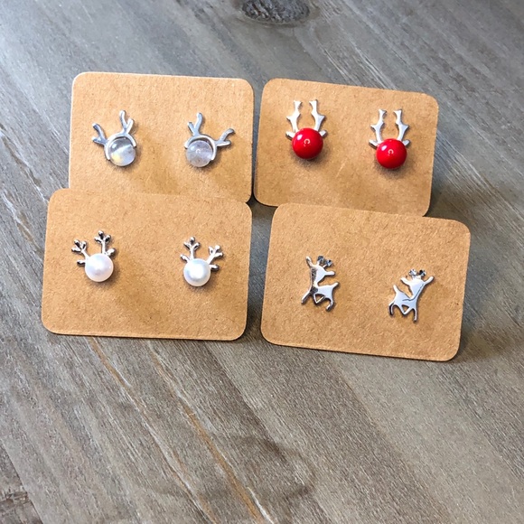 Red Rudolf Earrings - Picture 4 of 4